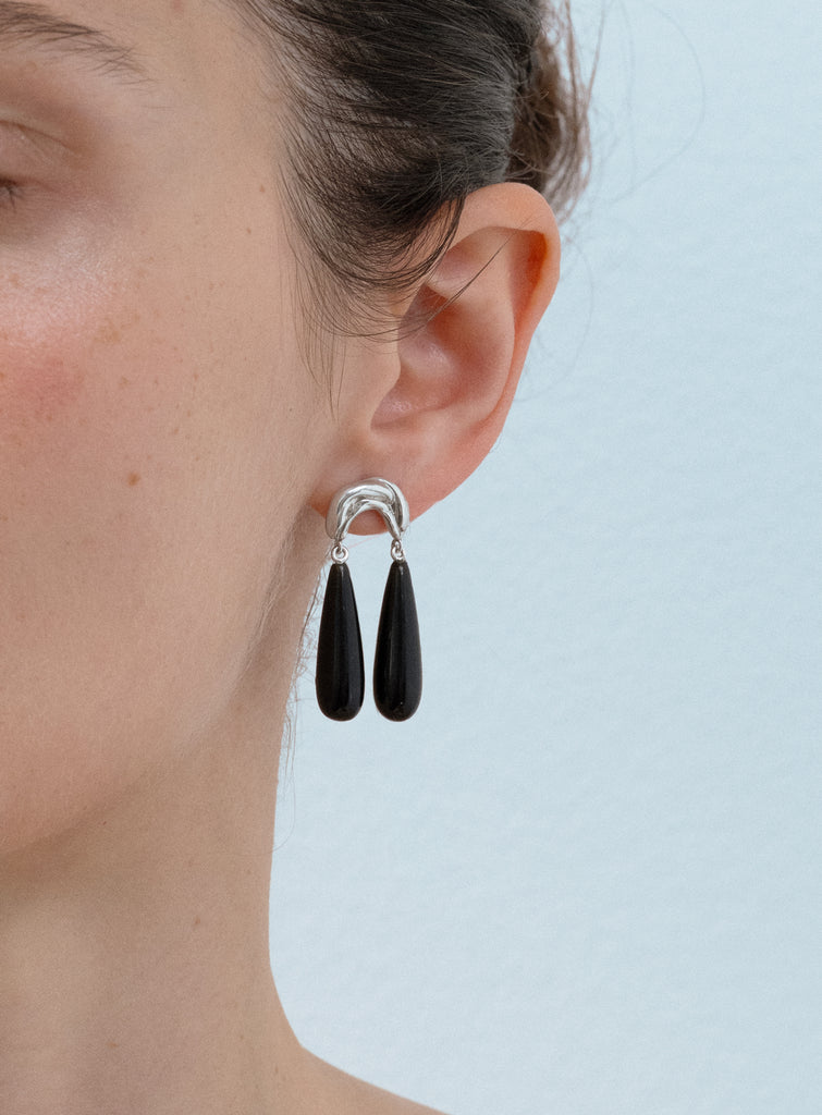 Duplet Onyx Earrings