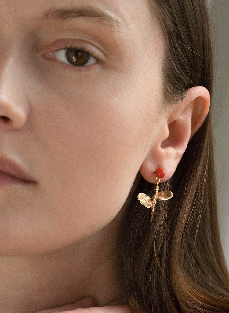 Claude coral earring
