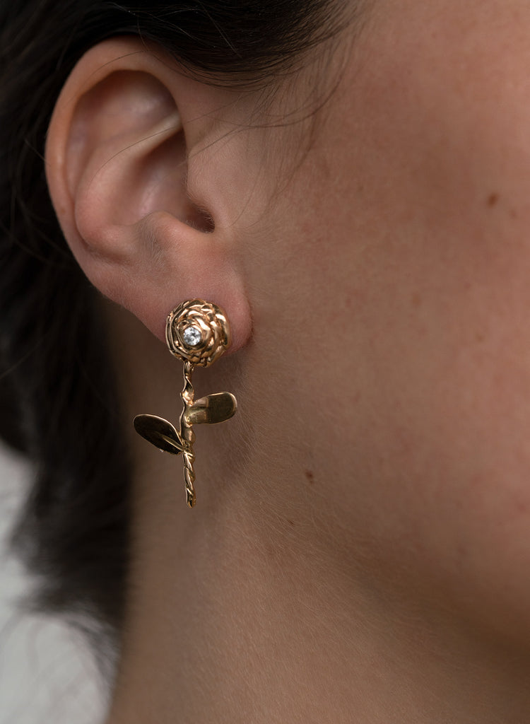 rose petite diamond earring